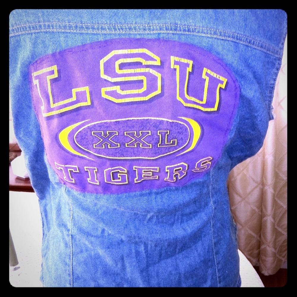 Lsu blue jean shirt